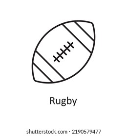 Rugby vector outline Icon Design illustration. Sports And Awards Symbol on White background EPS 10 File