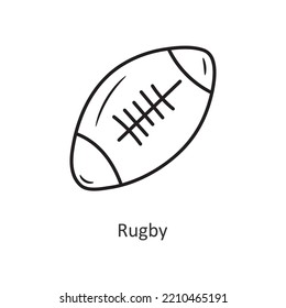 Rugby Vector Outline Icon Design Illustration. Workout Symbol On White Background EPS 10 File