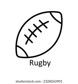 Rugby Vector outline Icon Design illustration. Education Symbol on White background EPS 10 File