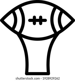 icono de línea delgada del vector de rugby