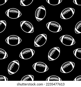 Rugby wallpaper repeating tile background American football seamless pattern vector wrapping paper design.