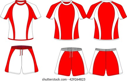 Rugby/Football uniform: rugby jersey and shorts.