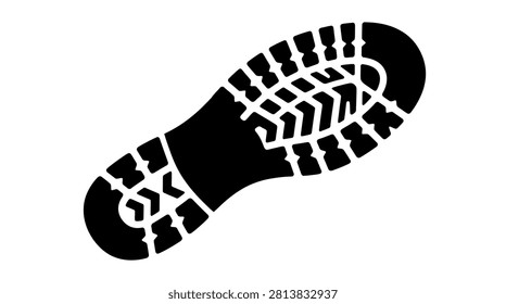 Rugged boot sole footprint indicating outdoor hiking or work activity.