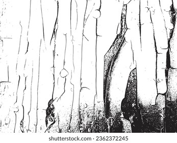 Rugged grunge texture with distressed, peeling paint on a wooden canvas. Perfect for vintage and rustic design concepts. Vector illustration
