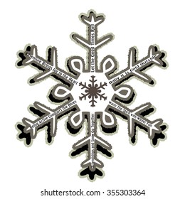 Rugged Snowflake with Winter messages use with or without 