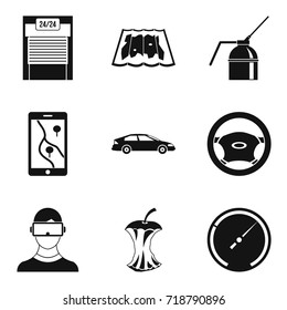 Rugged terrain icons set. Simple set of 9 rugged terrain vector icons for web isolated on white background