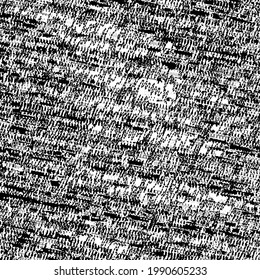 Rugged texture background. Damaged fabric in a graphic manner. Artwork in black and white.