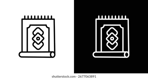 Icono de alfombras Gráfico de Vector en blanco y negro