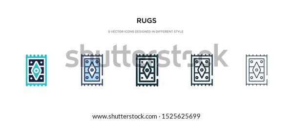 icono de alfombras en la ilustración vectorial de estilo diferente. dos ...