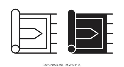 Rugs icon. Flat and stroke versions. Graphic elements.