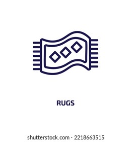 rugs icon from furniture  household collection. Thin linear rugs, traditional, rug outline icon isolated on white background. Line vector rugs sign, symbol for web and mobile