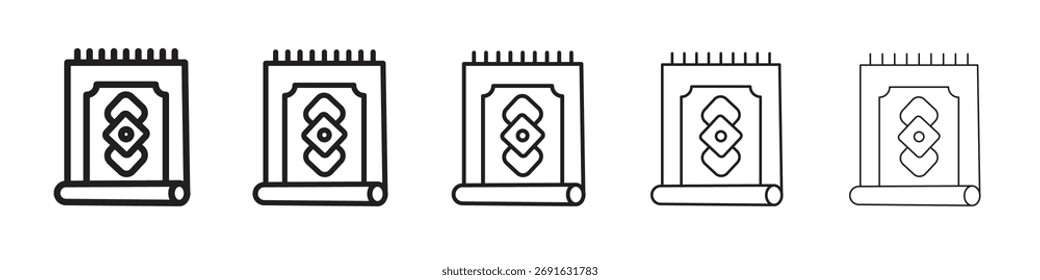 Alfombras icono logotipo conjunto concepto Ilustración vectorial de stock.
