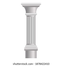 Icono de columna de ruina. Caricatura del icono vectorial de columna de ruina para el diseño web aislado en fondo blanco