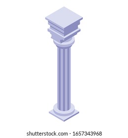 Ruin column icon. Isometric of ruin column vector icon for web design isolated on white background