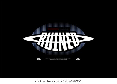 Ruin logo on black background