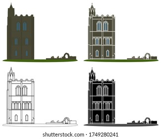 Ruined abbey in the vicinity of the city of Stirling, UK.