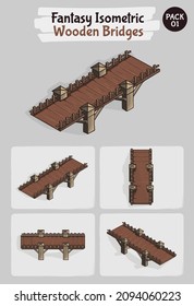 Ruined Graveyard Fantasy game assets - Isometric Vector Illustration