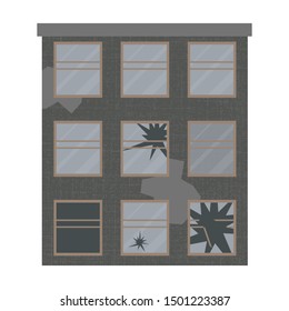 Ruined House, stains, broken glass