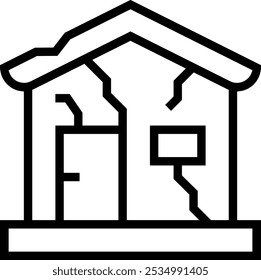 ruined icon. Thin linear style design isolated on white background
