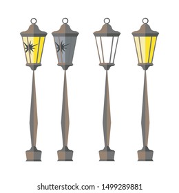 Ruined lights. Set of vector illustration.