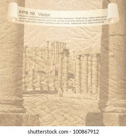 Ruins of Ancient City of Gerasa in Jerash, Jordan. Ancient architecture. Vector clip-art, isolated on neutral background.