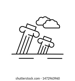 Ruins ancient monument line icon. Element of landscapes illustration icon. Signs and symbol icon for websites, web design, mobile app, UI, UX