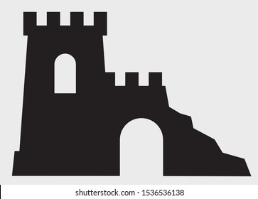 Ruins ancient monument vector icon
