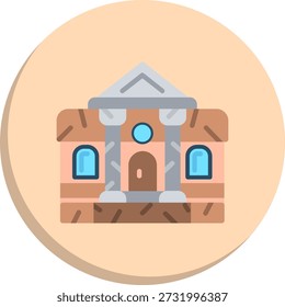 Icono de estilo de círculo plano de ruinas