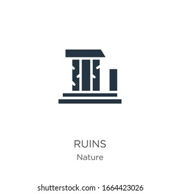 Ruins icon vector. Trendy flat ruins icon from nature collection isolated on white background. Vector illustration can be used for web and mobile graphic design, logo, eps10