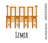 ruins in Izmir. Hand drawn vector illustration isolated on white background