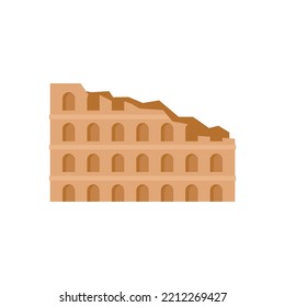 Ruins sightseeing icon. Flat illustration of Ruins sightseeing vector icon isolated on white background