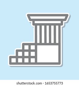 Ruins sticker icon. Simple thin line, outline vector of mythology icons for ui and ux, website or mobile application