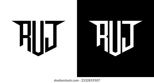 RUJ letter logo design with white background in illustrator, vector logo modern alphabet font overlap style, calligraphy designs for logo, Poster, Invitation, etc.