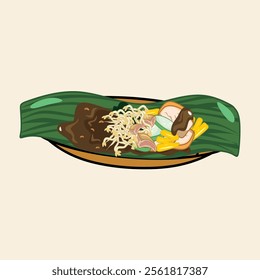 Rujak Traditional Culinary Vegetables with Peanut Sauce