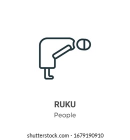 Ruku outline vector icon. Thin line black ruku icon, flat vector simple element illustration from editable people concept isolated stroke on white background