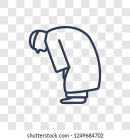 Ruku Posture icon. Trendy linear Ruku Posture logo concept on transparent background from Religion-2 collection