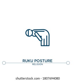 ruku posture outline vector icon. simple element illustration. ruku posture outline icon from editable religion concept. can be used for web and mobile
