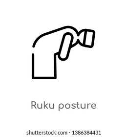 ruku posture vector line icon. Simple element illustration. ruku posture outline icon from religion-2 concept. Can be used for web and mobile