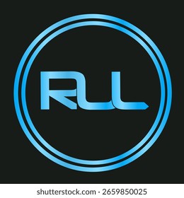 VECTOR de diseño de logotipo de letra RUL estilo de vidrio brillante Elegante y moderno