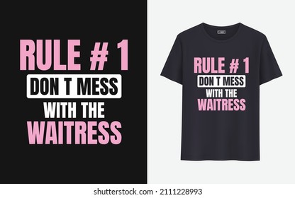 Regel 1 lässt sich nicht mit dem Shirt-Design der Kellnerin abgleichen 