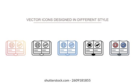 Rule Book icon design with white background stock illustration