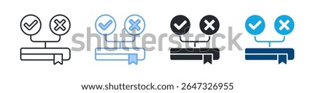 Rule Book Icon Set Multiple Style. Designed In Outline, Blue, Glyph, Dual Tone