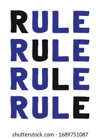 Rule Colorful isolated vector saying