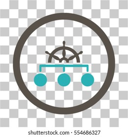 Rule Hierarchy vector pictograph. Illustration style is flat iconic bicolor grey and cyan symbol on a transparent background.