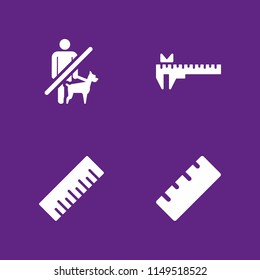 rule icon. 4 rule vectors with caliper, no pets and ruler icons for web and mobile app