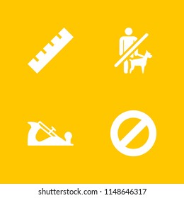 rule icon. 4 rule vectors with rule, no entry, no pets and ruler icons for web and mobile app
