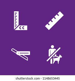 rule icon. 4 rule vectors with no pets, ruler and rule icons for web and mobile app