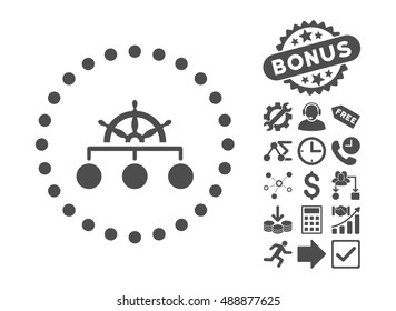 Rule icon with bonus clip art. Vector illustration style is flat iconic symbols, gray color, white background.