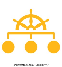 Rule icon from Business Bicolor Set. Vector style: flat symbol, yellow color, rounded angles, white background.