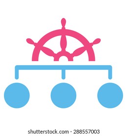 Rule icon from Business Bicolor Set. Vector style: bicolor flat symbol, pink and blue colors, rounded angles, white background.